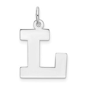 Sterling Silver Amanda Collection Medium Block Style Initial L Pendant